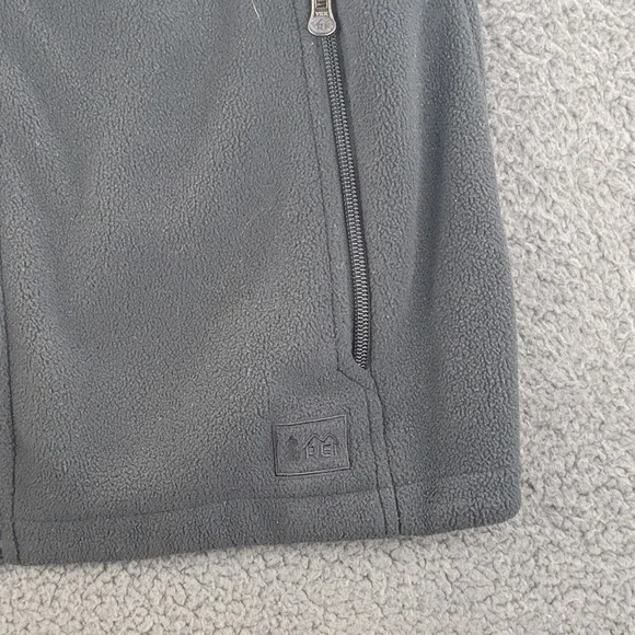 REI Polartec Vest Black Womens Large Fleece Full Zip Sweater Zip Pockets Casual - Picture 11 of 16